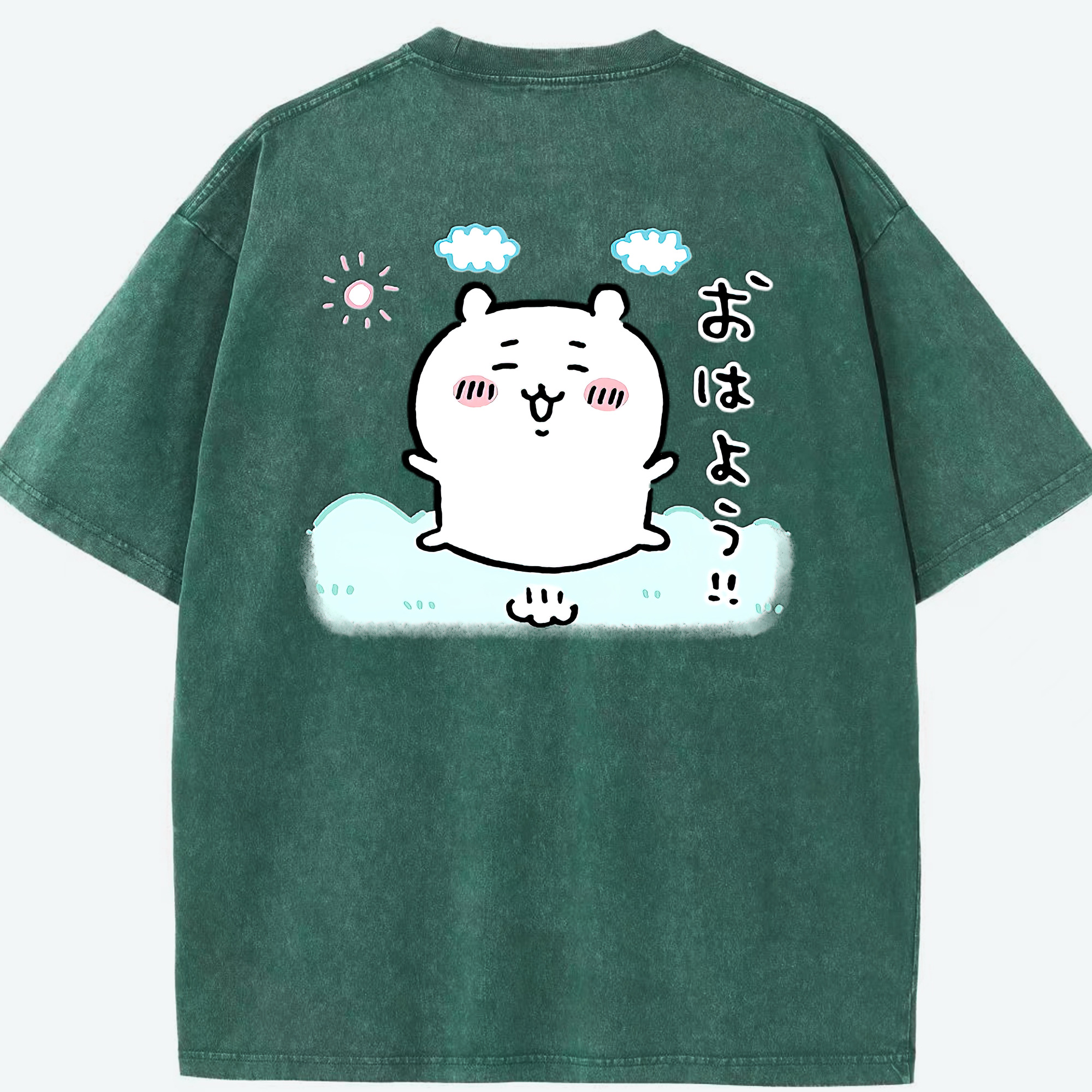 （画像用） ちいかわ ちいかわ Chii-kawa chiikawa 綿100% ヴィンテージ風 半袖Tシャツ（背面プリント）